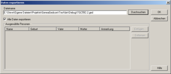Sie können entweder alle Personen exportieren ...