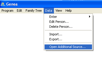 You can open a Gedcom file from Data - Open Additional Source