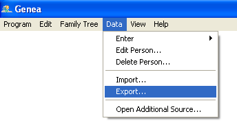 Select Data - Export from the menu